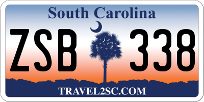 SC license plate ZSB338