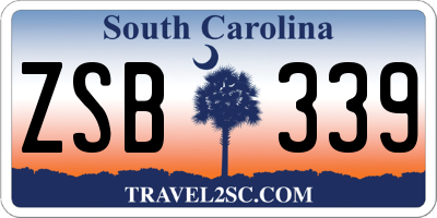 SC license plate ZSB339