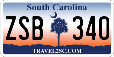 SC license plate ZSB340