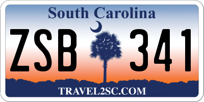 SC license plate ZSB341