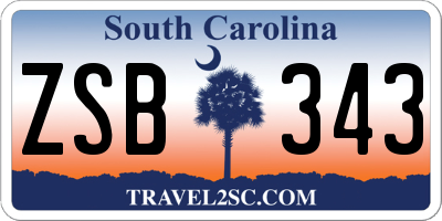 SC license plate ZSB343