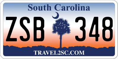 SC license plate ZSB348