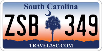 SC license plate ZSB349