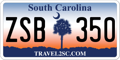 SC license plate ZSB350