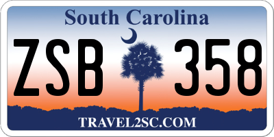 SC license plate ZSB358