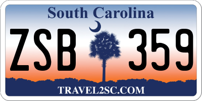 SC license plate ZSB359