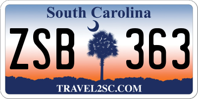 SC license plate ZSB363