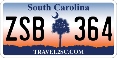 SC license plate ZSB364