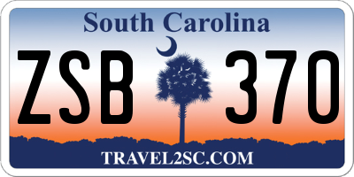 SC license plate ZSB370