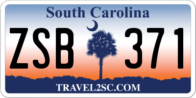SC license plate ZSB371