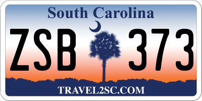 SC license plate ZSB373