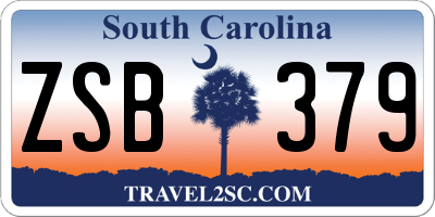 SC license plate ZSB379