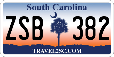 SC license plate ZSB382