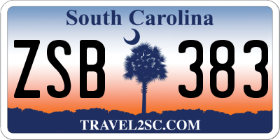 SC license plate ZSB383