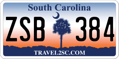 SC license plate ZSB384