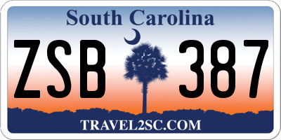 SC license plate ZSB387