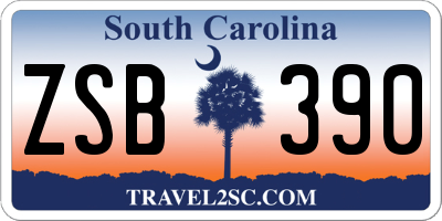 SC license plate ZSB390