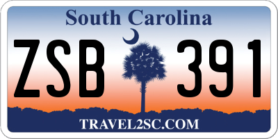 SC license plate ZSB391