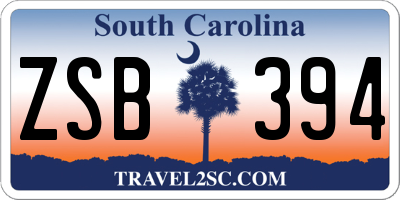 SC license plate ZSB394
