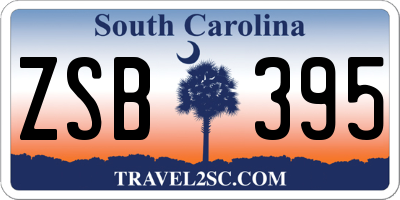 SC license plate ZSB395