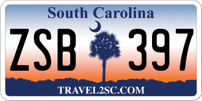 SC license plate ZSB397