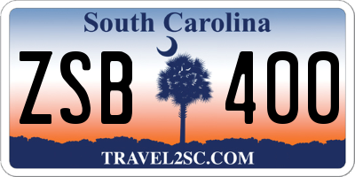 SC license plate ZSB400