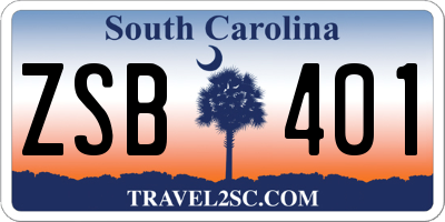 SC license plate ZSB401
