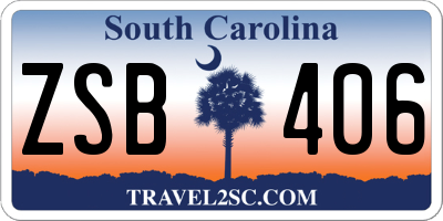 SC license plate ZSB406