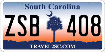 SC license plate ZSB408