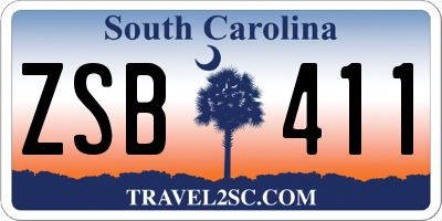SC license plate ZSB411