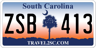 SC license plate ZSB413