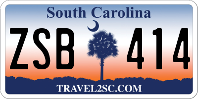 SC license plate ZSB414