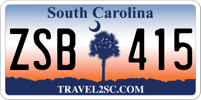 SC license plate ZSB415