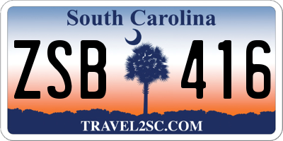 SC license plate ZSB416