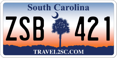 SC license plate ZSB421