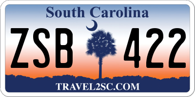 SC license plate ZSB422