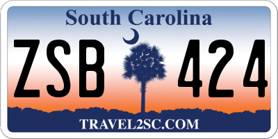 SC license plate ZSB424