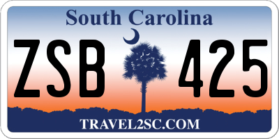 SC license plate ZSB425