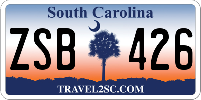 SC license plate ZSB426