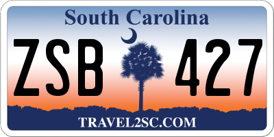 SC license plate ZSB427