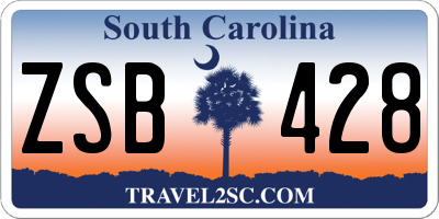 SC license plate ZSB428