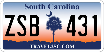 SC license plate ZSB431