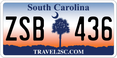 SC license plate ZSB436