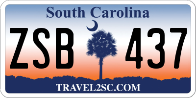 SC license plate ZSB437