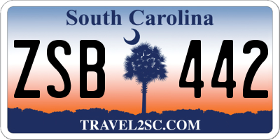 SC license plate ZSB442