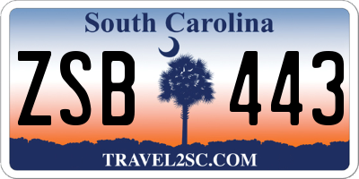 SC license plate ZSB443