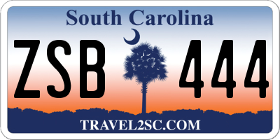 SC license plate ZSB444