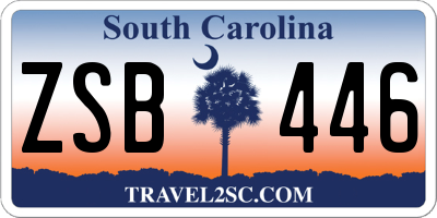 SC license plate ZSB446