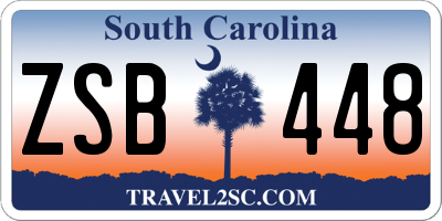 SC license plate ZSB448