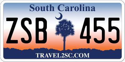 SC license plate ZSB455